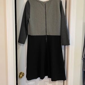 Loft long sleeved black and gray dress